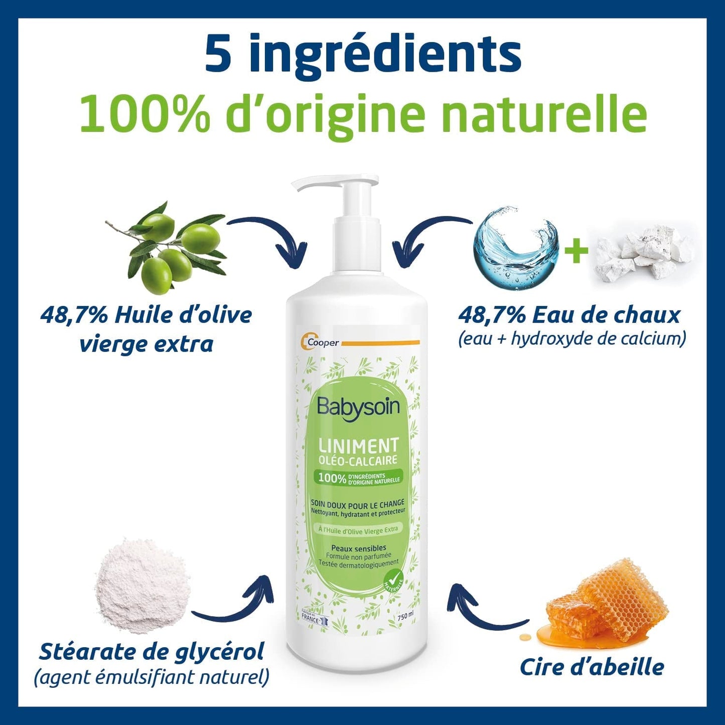 Cooper liniment, ulei de calciu, îngrijirea copilului, 750 ml Copii - Baie si Skincare Naty Shop