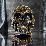 Craniu renascentist, 19 cm, rășină, negru și auriu, model baroc auriu, ornament craniu negru, decor gotic, turnat din cea mai fină rășină sintetică, pictat manual de experți Statuete si sculpturi Naty Shop