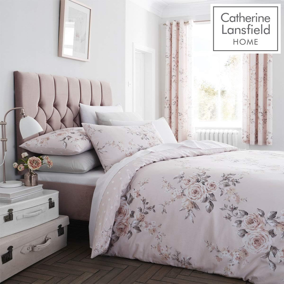 Catherine Lansfield Canterbury cuvertură de pat, ușor de întreținut, Blush, cuvertură de pat - 220X230Cm Paturi si Cuverturi Catherine Lansfield
