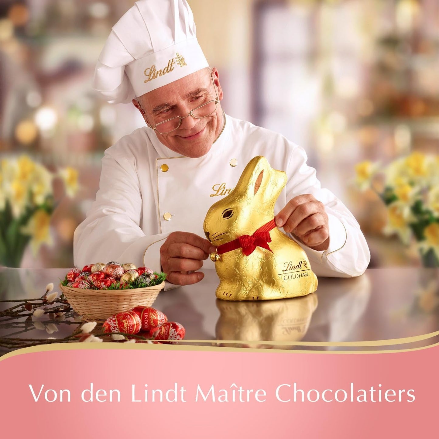 Pachet Variat de Paște Lindt Chocolate LINDOR | 1,2 kg | 2 Ciocolate cu Lapte GOLD BUNNY și 8 Varietăți LINDOR: Ciocolată cu Lapte, Noisette, Neagră, Albă, Neagră 60%, Caramel, Caramel Sărat, Stracciatella | Ciocolată de Paște | Iepurașul de Paște