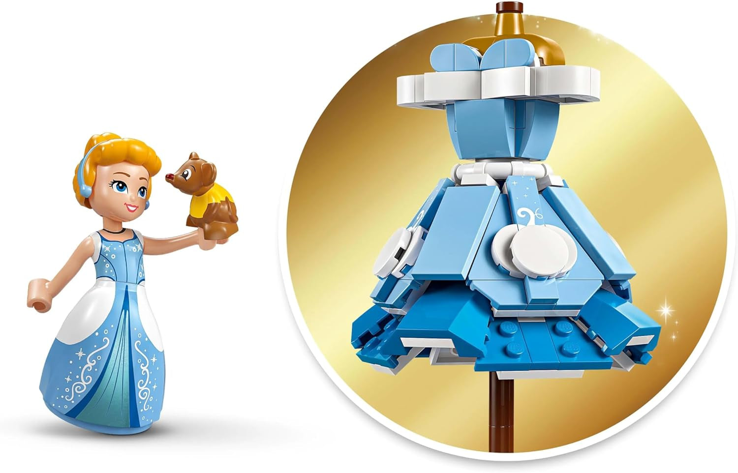 LEGO Ç€ Rochia prințesei Disney Cenușăreasa, jucărie pentru băieți și fete de la 9 ani - include un cuier pentru rochii, o mini păpușă Cenușăreasa și o figurină de șoarece - Playset creativ 43266 Seturi de constructie Besuche den LEGO-Store
