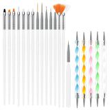 URAQT 20 Stück Nagel Pinsel Set, Nageldesign-Stifte Brush, Acryl Nagel Kunst Pinsel, Nagelbürste Professionell Malerei Pen Für Gelnägel Uv-Gel Nageldesign Nail Art
