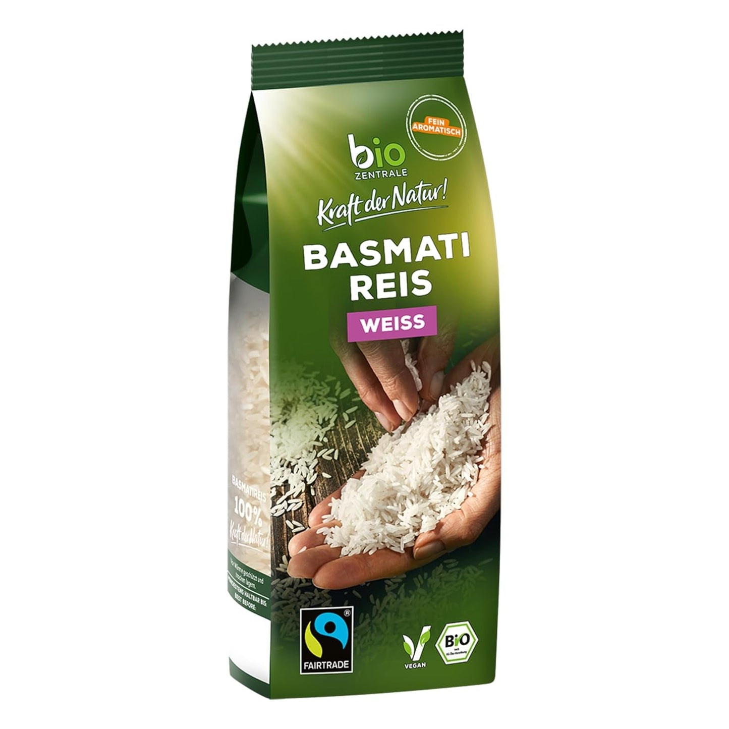 Orez Basmati alb biozentrale | 7 x 500g | Certificat Fairtrade | Cereale tradiționale | Perfect pentru preparate orientale și curry | Ambalaj ușor reciclabil (monofilm)