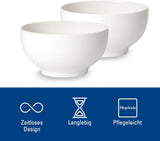 Villeroy & Boch - Set de 2 boluri pentru cereale For Me, alb, potrivit pentru mașina de spălat vase, potrivit pentru cuptorul cu microunde, boluri mici pentru 2 persoane, boluri, boluri pentru cereale, gustări sau sosuri, farfurie, porțelan premium