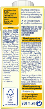 Băutură cu lapte gata de băut BEBA Junior 1-3 ani, cu HMO, conținut de proteine adecvat vârstei, fără ulei de palmier, fără ulei de pește, hrană pentru copii mici, pachet de 6 (6 x 200 ml)