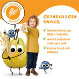 FRECHE FREUNDE Pliculeț cu fructe organice Banană, Măr, Zmeură, Afine cu ovăz, Piure de fructe cu cereale într-un pliculeț compresibil pentru bebeluși de la 6 luni, Vegan, Pachet de 6 (6 x 100g)