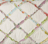 Laura Ashley Home Rüschen Garden Collection quilt, 100% bumbac, Ultra moale, Pentru toate anotimpurile, Reversibil, Elegant, Pat dublu, Culoare crem (197783) Plapumi si pilote Naty Shop