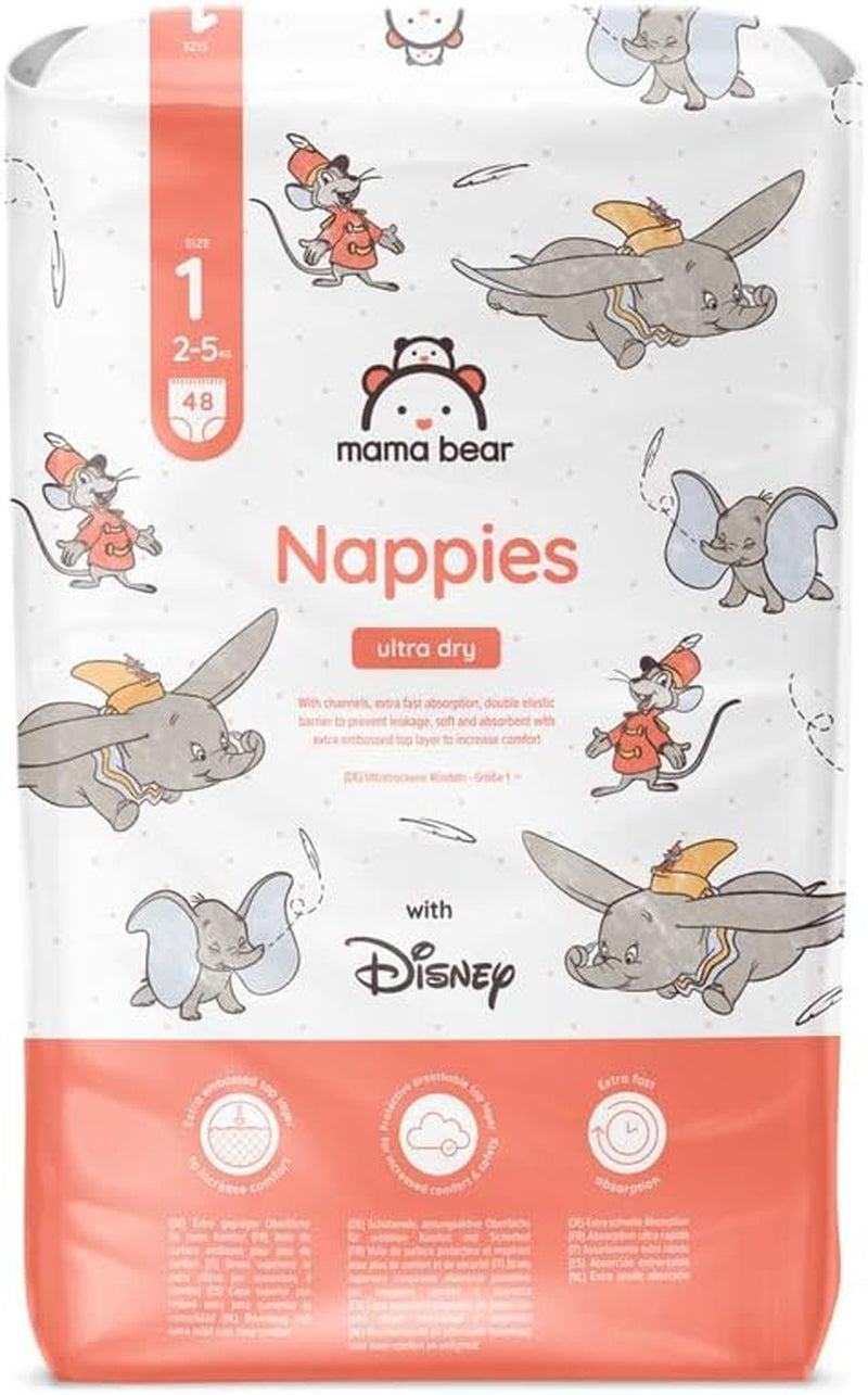 Marcă Amazon: Scutece Mama Bear Disney Ultra Dry, mărimea 3 (4-9 kg) - Cutie lunară, alb, 172 bucăți (2 pachete a câte 86)