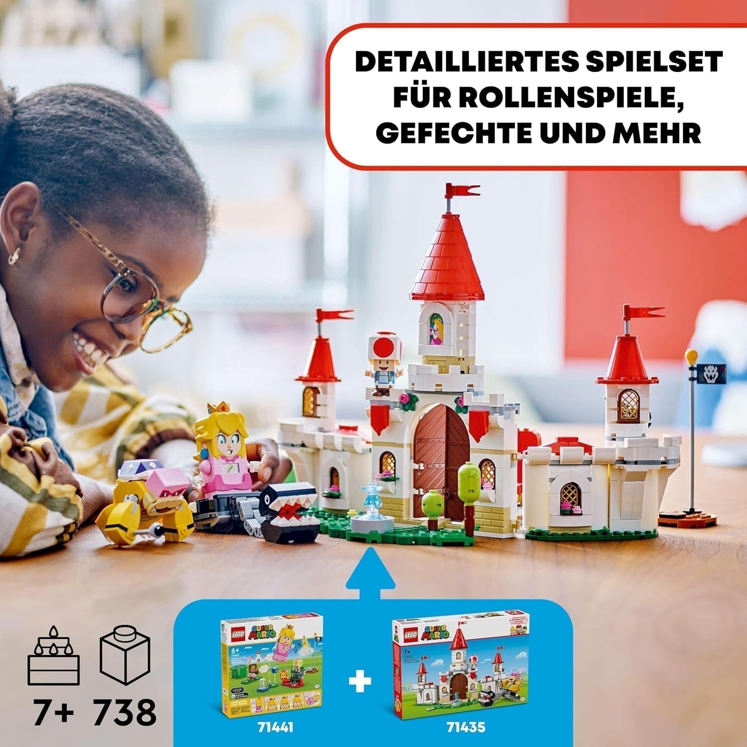 LEGO Super Mario Înfruntare cu Roy la Palatul Ciupercilor, set de aventură cu personaje Nintendo, cadou pentru fete, băieți și gameri de la 7 ani 71435 Seturi de constructie Besuche den LEGO-Store