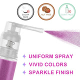 Set spray cu sclipici comestibil HOMY ARTY - 7 culori pudră cu sclipici comestibil fără aromă pentru băuturi, pudră colorant alimentar, sclipici comestibil pentru tort, șampanie, cocktailuri, spray cu sclipici comestibil - 4G