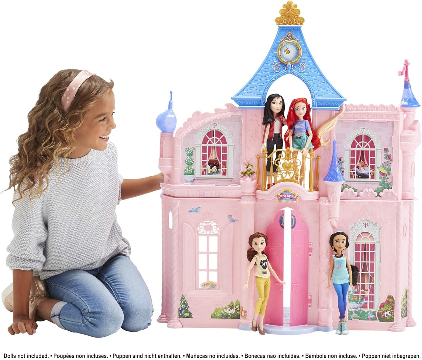 Castelul Disney Princess Comfy Squad, casă de păpuși cu 6 piese de mobilier și 16 accesorii, jucărie pentru fete de la 5 ani Casute de papusi Naty Shop