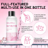 Soluție de unghii Polygel, Kit pentru unghii Poly Gel Slip Solution, Soluții lichide pentru unghii Polygel 75 ml, 5 cleme pentru vârfuri de unghii, 3 perii de unghii, 1 cupă de cristal, 100 foi de curățare