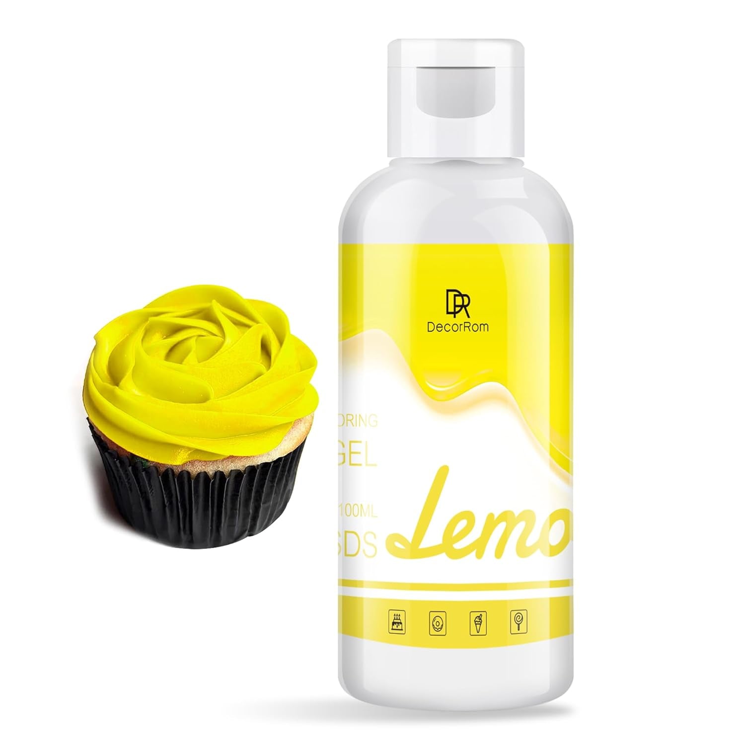 Colorant alimentar gel - 120 g coloranți alimentari concentrați pentru decorarea torturilor, copt, fursecuri, macaroane - Colorant alimentar fără zahăr pentru băuturi, decorarea torturilor, slime DIY, ou de Paște (alb)
