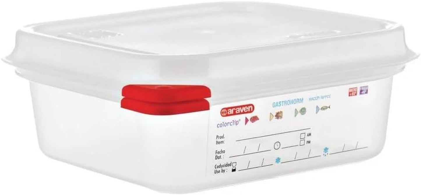 03350 PP Recipient pentru alimente GN cu capac, 1,1 l, 65 mm (4 bucăți) Cutii depozitare alimente Naty Shop 65 X 176 X 162mm