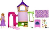 Disney Princess HMV99 - Păpușă Rapunzel mobilă și turn de joacă cu distracție pe tot parcursul, 6 zone de joacă și 15 accesorii, inspirat de filmul Disney, jucării pentru păpuși de la 3 ani Papusi Naty Shop Turnul lui Rapunzel