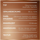 GOOD Permanent Hair Colour 7.43 Turmeric Copper - Colorare fără amoniac, până la 100% acoperire gri + True Treasures Hair Serum, cu miere de salcâm pentru mai multă strălucire și suplețe Vopsea pentru par Naty Shop