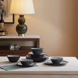 Set de tacâmuri pentru camping din melamină, format din 24 de piese, pentru 8 persoane - set de farfurii și set de tacâmuri din melamină, perfect pentru rulote, petreceri în grădină și petreceri pe terasă