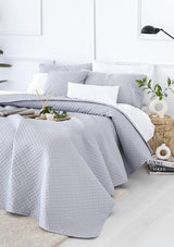 Cuvertură de pat Todocama Fine Boutique cu motiv Piqué, pentru primăvară, vară, toamnă și iarnă, 100% microfibră foarte moale, cuvertură multifuncțională, 140/150/160-250 X 260 cm, gri deschis Paturi si Cuverturi Besuche den Todocama-Store