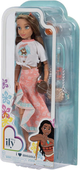 Păpușă Vaiana cu accesorii, 29 cm, 13 puncte de articulație, licențiată oficial de Jakks Pacific. Completă cu accesorii combinabile și un inel strălucitor cu Mickey!