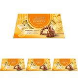 Lindt Chocolate | Set cadou FIORETTO Zabaione | 138g | 6 praline de ciocolată cu lapte cu umplutură de trufe Zabaione și topping crocant, conținând alcool | Cadou de ciocolată
