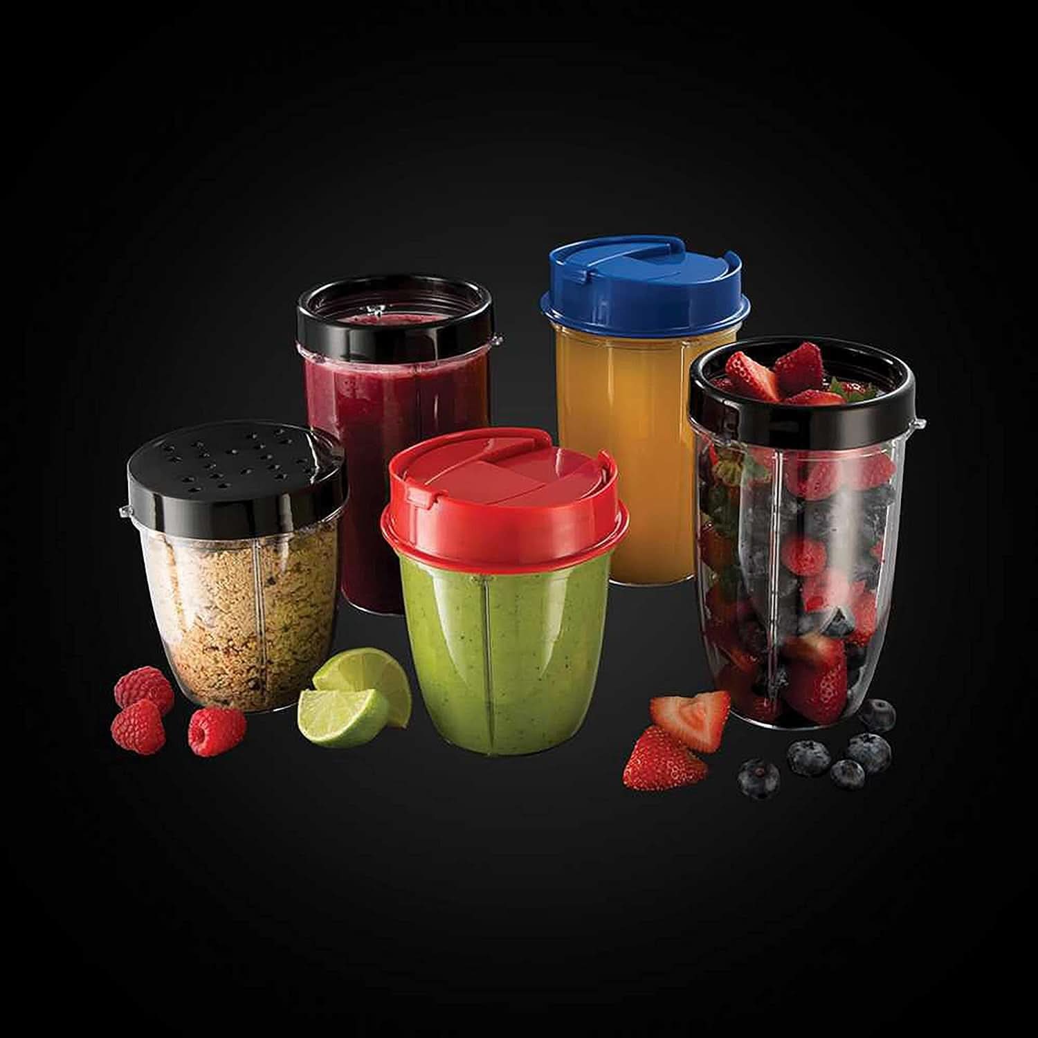 Russell Hobbs Mixer [Multifunktions- Standmixer] Nutriboost (Inkl. 5 Bpa-Freie Und Spülmaschinengeeignete Behälter + Deckel, 22.000 U/Min, 0.9 Ps-Motor) Elektrischer, Smoothie-Maker 23180-56 Bucatarie Naty Shop