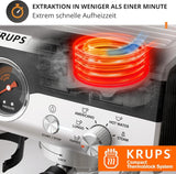 Espressor manual Krups Precision cu portafiltru și râșniță, aparat de cafea barista cu panou de control intuitiv, setări de pre-infuzare, espressor cu duză de abur, încălzire rapidă, XP801T10