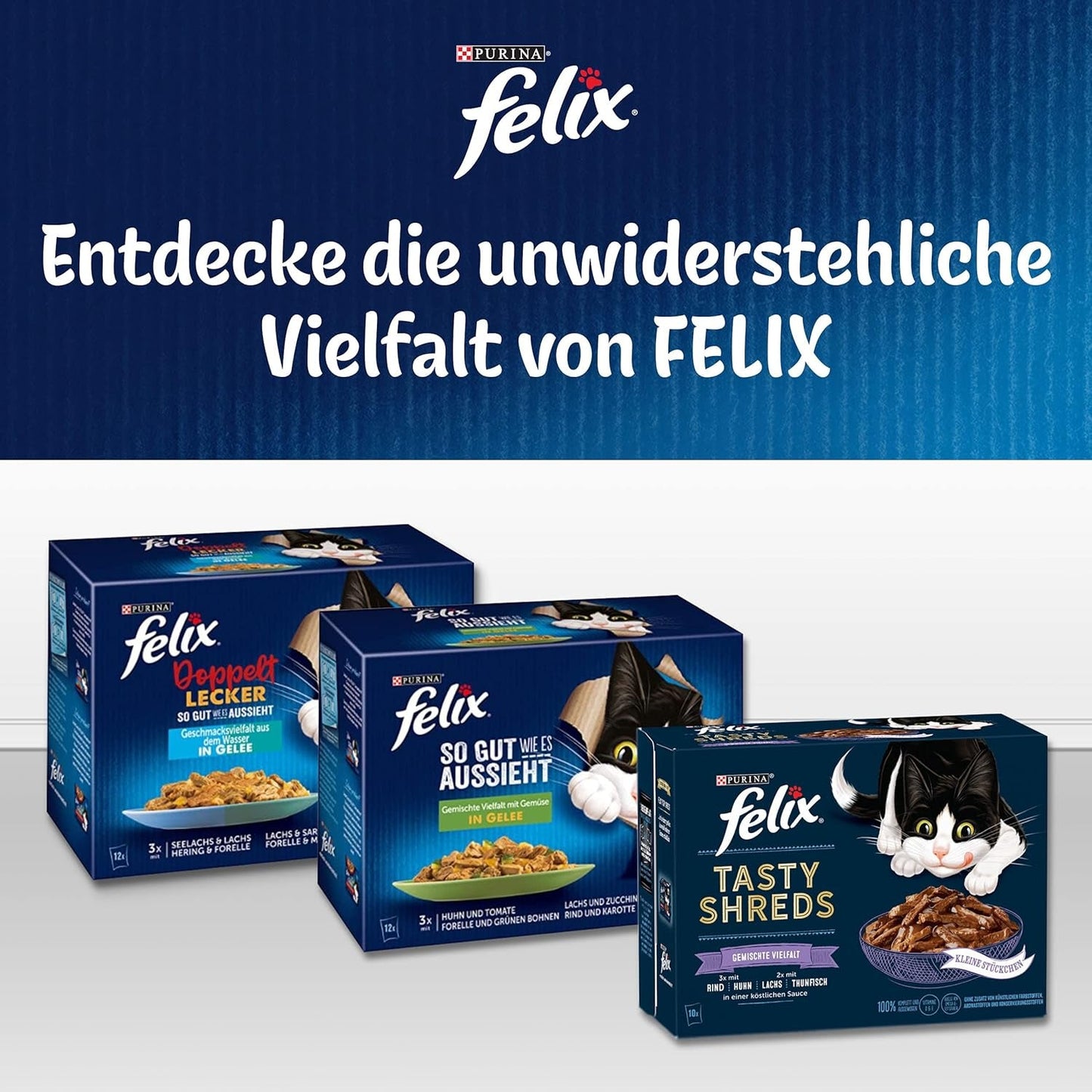 Felix Sensations Sauces Hrană umedă pentru pisici, mix variat de pește, pachet de 6 (6 x 12 pliculețe a câte 85 g fiecare)