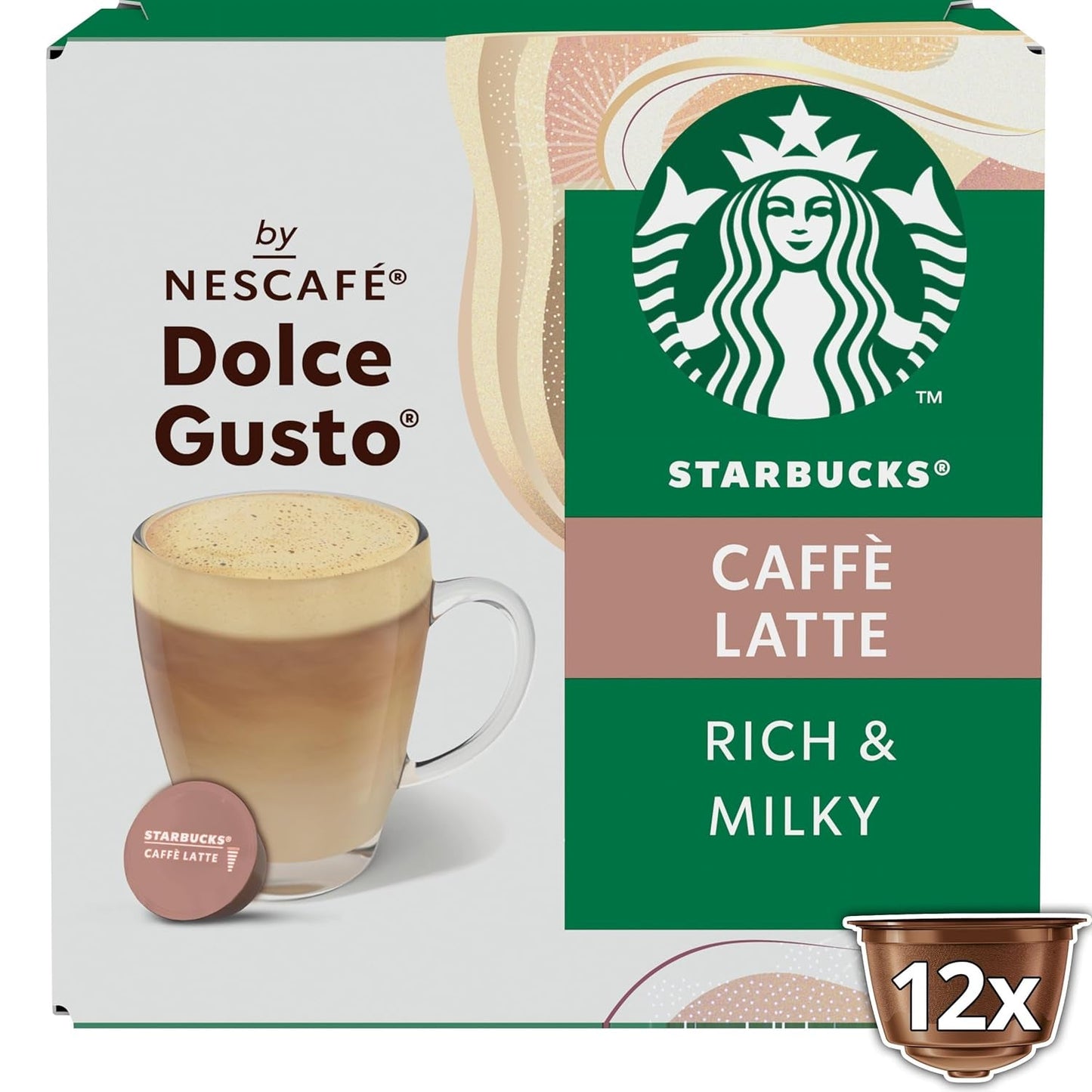 STARBUCKS Caffè Latte by Nescafé Dolce Gusto Kaffeekapseln 6 x 12 (72 Kapseln)