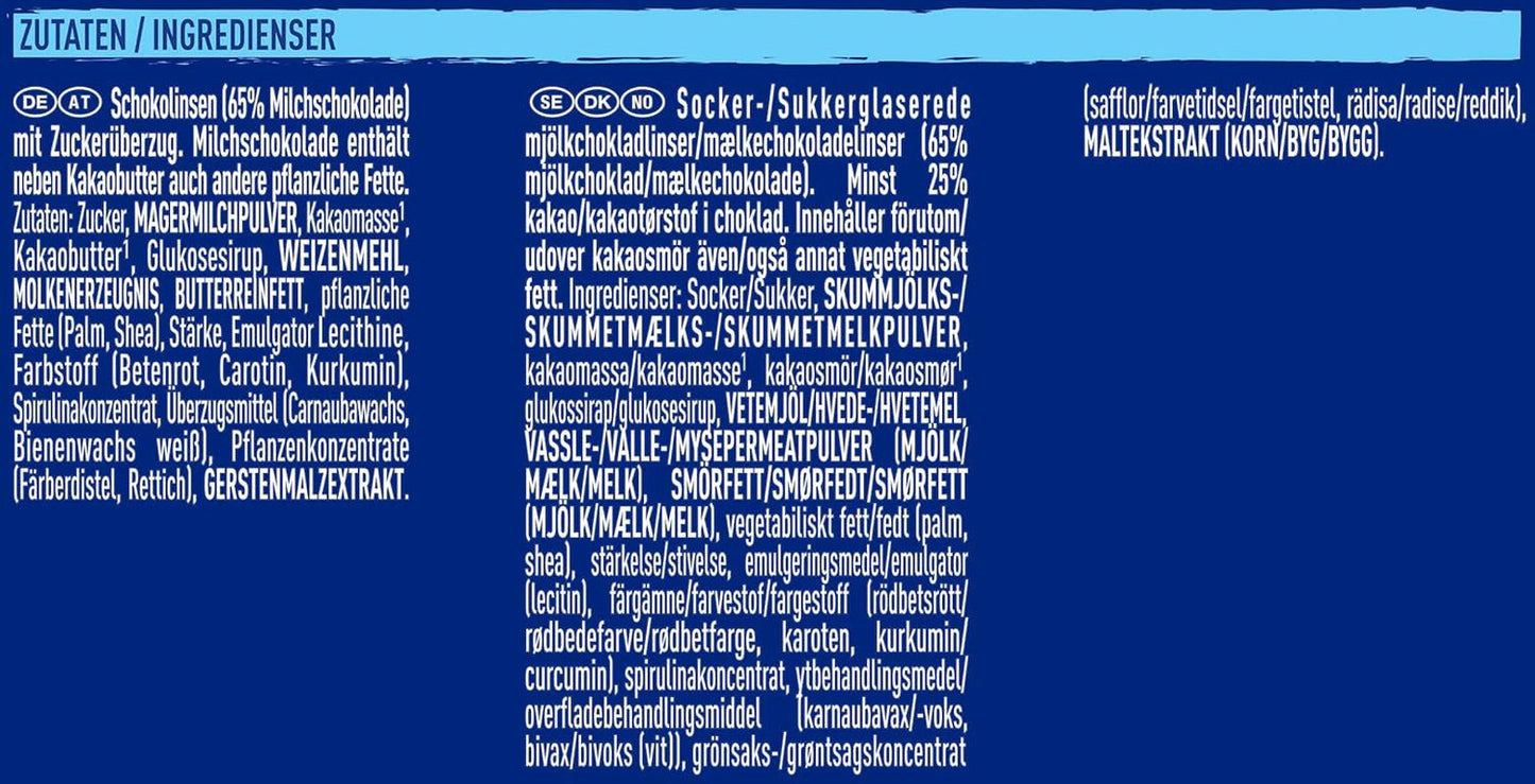 Nestlé SMARTIES Multipack, rulou mic, linte colorată cu ciocolată, ideal pentru zilele de naștere ale copiilor, culori naturale, rulou hexagonal, pachet de 12 (12x (4 x 34g))