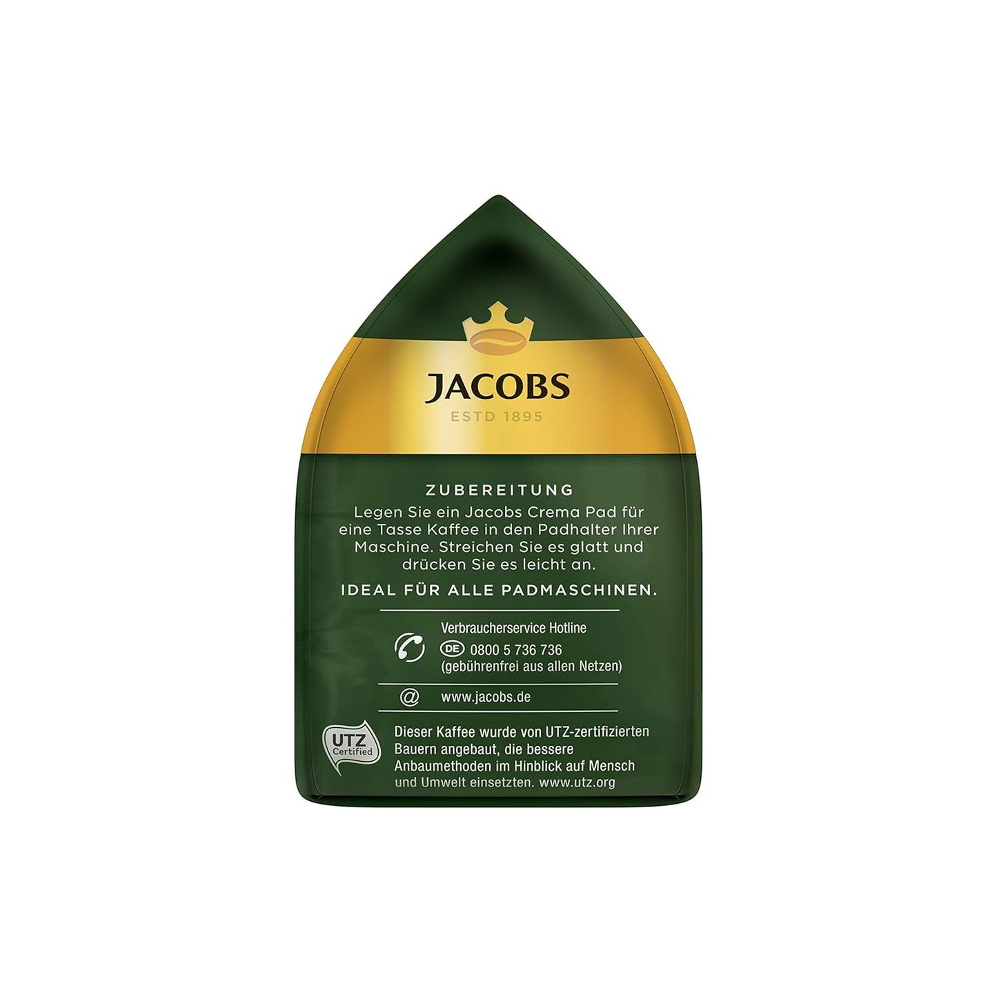 Pads Crema Kräftig, 90 Senseo kompatible Kaffeepads UTZ-zertifiziert, 5er Pack, 5 x 18 Getränke & Pads Crema, 90 Senseo kompatible Kaffeepads UTZ-zertifiziert, 5er Pack, 5 x 18 Getränke
