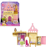 Mattel Disney Princess Transforming Playset Carriage to Castle With Little Aurora Doll, 3 nivele, 6 zone de joc, 4 figuri, mobilier și accesorii HWX17 Papusi Naty Shop Set de joacă Belle
