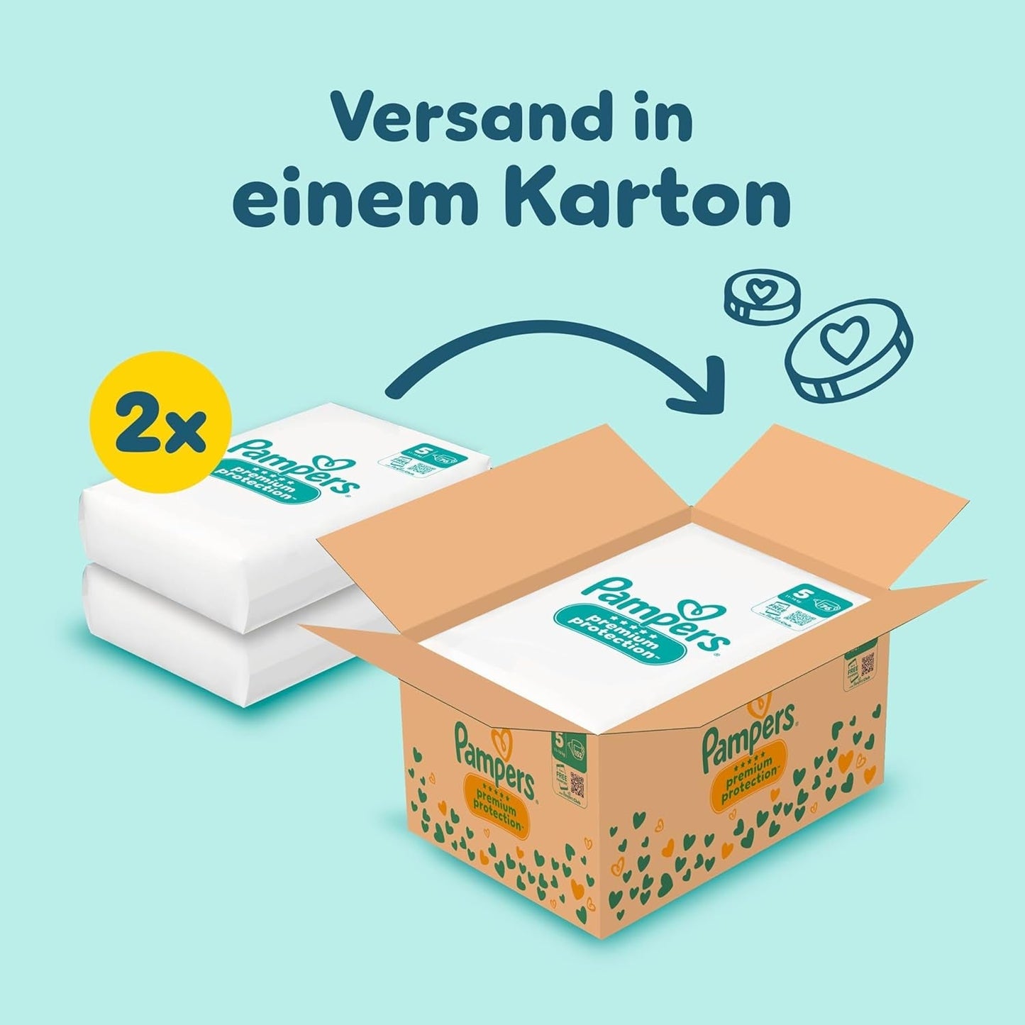 Pampers Premium Protection Mărimea 5, 152 scutece, 11 kg-16 kg, protecția noastră numărul 1 împotriva pielii și scurgerilor