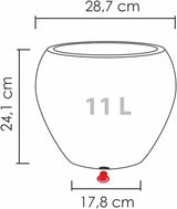 Scheurich Lineo, ghiveci din plastic, granit negru, diametru 30 cm, înălțime 24,1 cm, volum 11 l.