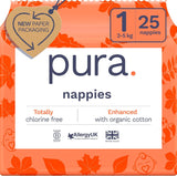 Scutece Eco Baby - Mărimea 3 (4-9 kg), 1 pachet (26 scutece), scutece ultra-moi pentru piele sensibilă, bumbac organic, protecție împotriva scurgerilor de până la 12 ore, ghid de mărimi nou