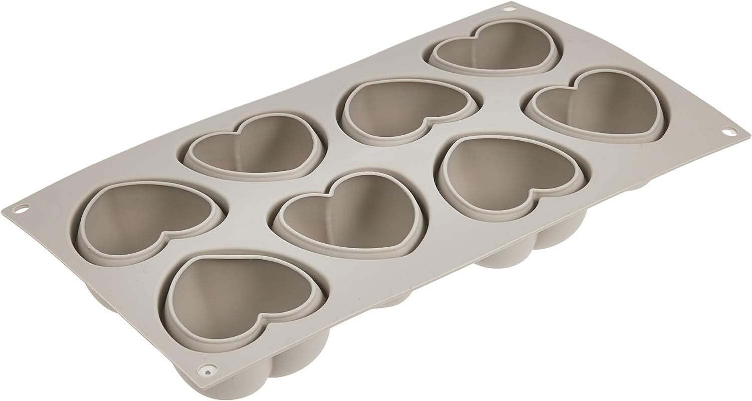 Silikomart, Formă pentru prăjiturele Tartufo de silicon, 8 Monoportii, Ø 62 H 52 mm Bucatarie Naty Shop Mini Inimioare
