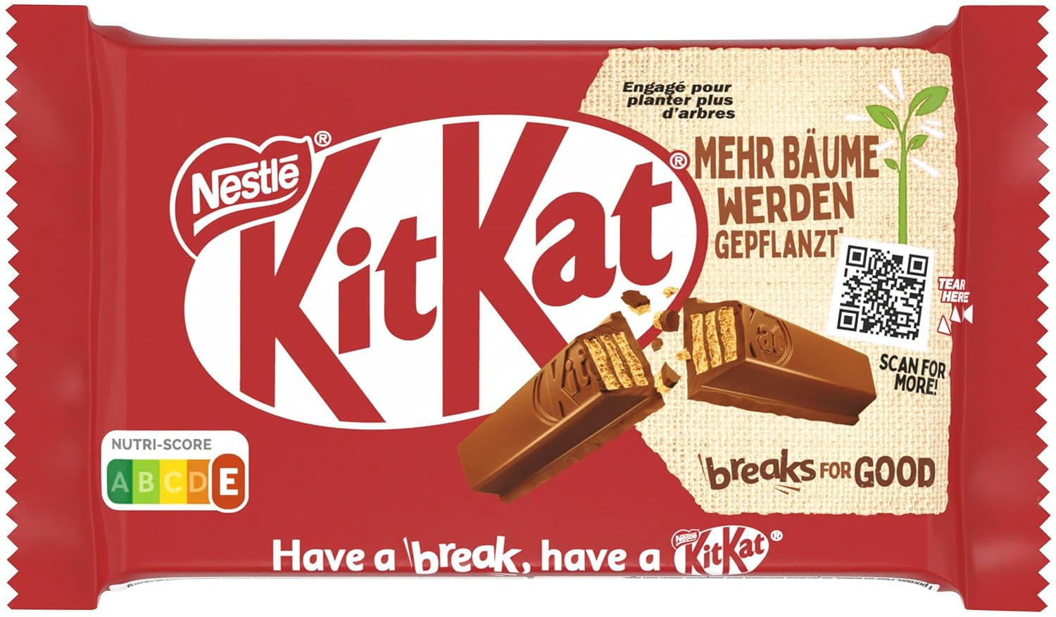 Batoane Nestlé Classic Chocolate, Batoane crocante cu ciocolată cu lapte și napolitană crocantă, pachet de 48 (24 x 41,5 g)