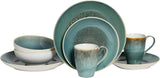 Creatable, seria Caldera, set de veselă din gresie, potrivit pentru mașina de spălat vase și cuptorul cu microunde, producție de calitate (set combinat verde, format din 8 piese)