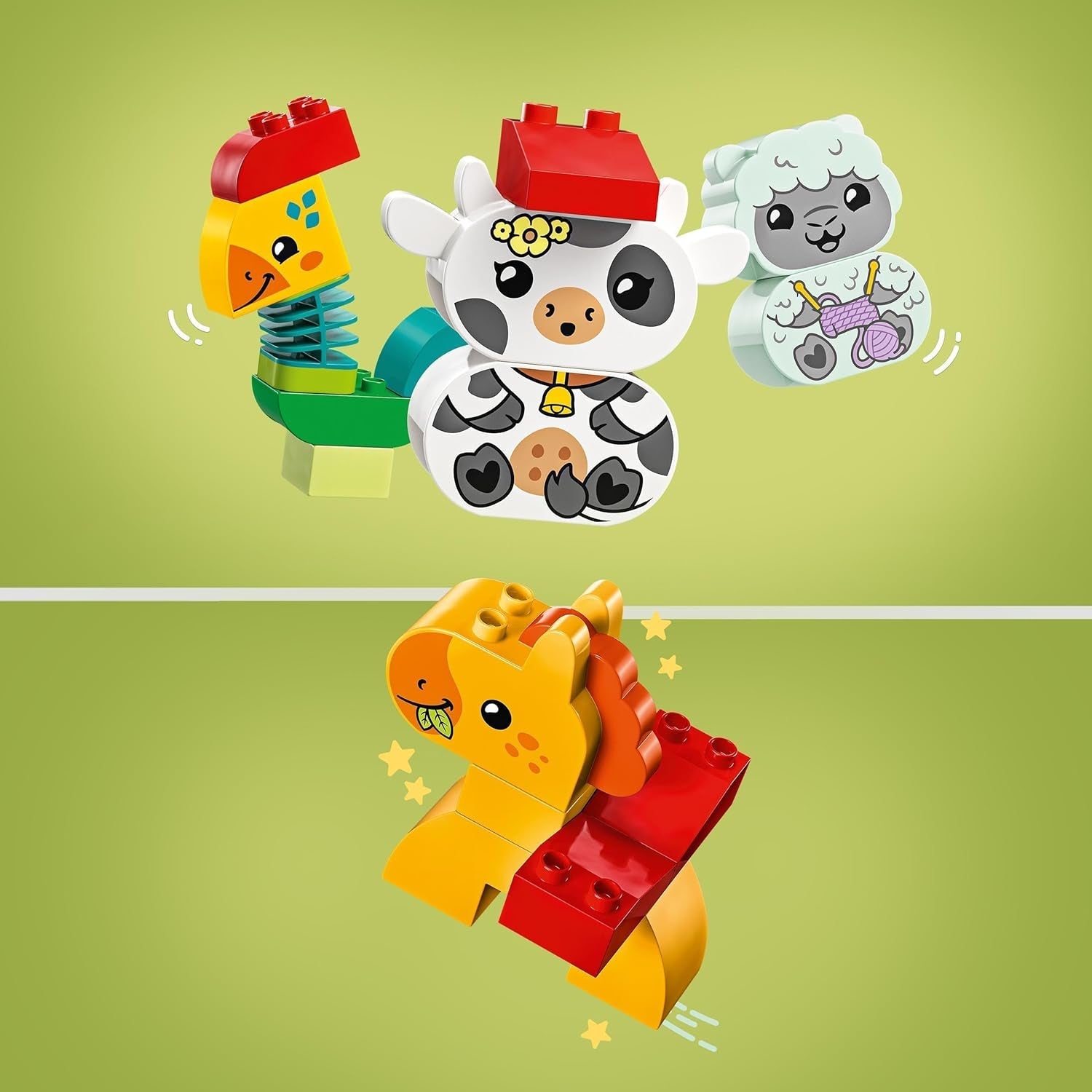 Tren de animale LEGO DUPLO, jucărie tren cu roți, figuri creative de animale de construit și reconstruit, jucărie educativă pentru copii mici, cadou de ziua de naștere pentru fete și băieți iubitori de animale de la 1½ ani 10412 Seturi de constructie Besuche den LEGO-Store