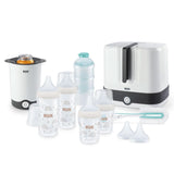 Set pompa de san manuala NUK, Pernă moale din silicon, 2 biberoane perfect combinate, 150 ml Accesorii Hrana si Alaptare Bebe Naty Shop Perfect Match Set