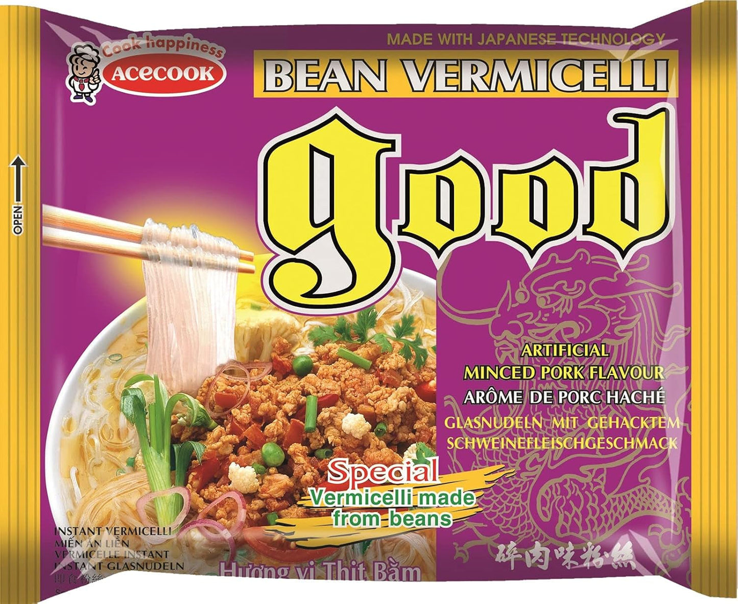 - Tăiței instant din sticlă GD cu carne de porc - (1 x 57g)