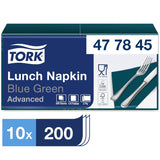 Tork 477840 Șervețele de prânz Lime / Șervețele din 2 straturi pentru mâncăruri mici sau gustări / Calitate avansată / 10 X 200 (2000) șervețele de hârtie / 32.6 X 33 Cm (L X l) / 1/4 pliere