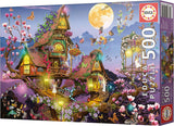 Educa - Puzzle 500 piese pentru adulti | casa zanelor, puzzle 500 piese pentru adulti si copii de la 11 ani, fantezie, basme, zane (19554) Puzzle Naty Shop