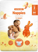 Scutece Ultra Dry de la Amazon, mărimea 1 (2-5 kg) - Cutie lunară, alb, 96 bucăți (2 pachete a câte 48) (anterior sub marca Mama Bear, produs identic)