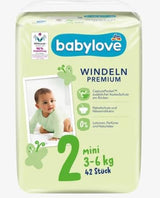Scutece premium mărimea 2, mini, 3-6 kg, 42 bucăți