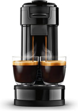 Espressor cu filtru și pad PHILIPS Senseo Switch, tehnologie de preparare 2 în 1, rezervor de apă de 1 litru, 7 căni într-o singură preparare, negru piano (HD6592/64)