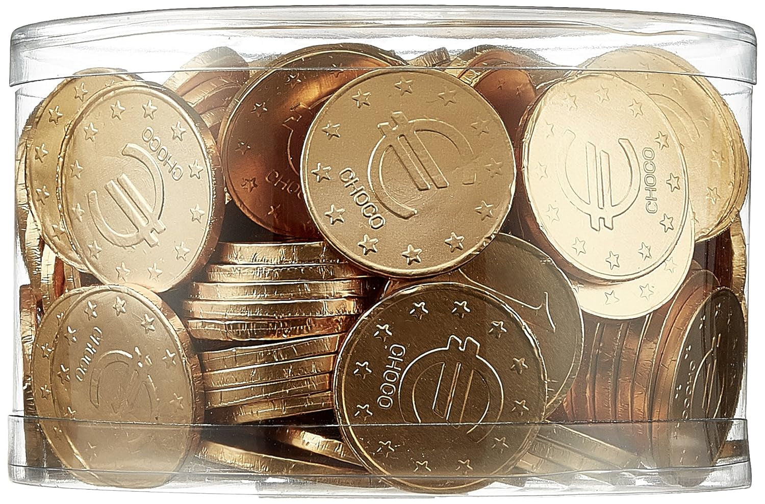 Theobroma Goldgeld Schokoladen Euros, Lose Münzen in Der Dose, 1Er Pack (1 X 1 Kg) Naty Shop Goldgeld