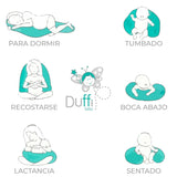 Pernă de alăptare pentru nou-născuți, XL, Husă din bumbac 100%, detașabilă și lavabilă, Umplutură din poliester, Motiv stele Accesorii Hrana si Alaptare Bebe Naty Shop