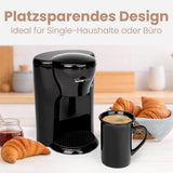 Cafetieră Clatronic® cu 1 ceașcă | Espressor perfect pentru persoane singure | Espressor cu filtru, inclusiv ceașcă ceramică | Espressor mic cu filtru, ideal pentru călătorii | KA 3356