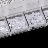 Nail Art Strasssteine 1 Schachtel, Nail Charms, 12 Typen Weiße Perlen Für Nägel, Flatback Rhinestones, Klein Edelstahl-Perlen, Nagel Deko, Nagel Zubehör