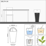 LECHUZA DELTA Premium 30 alb lucios 15500